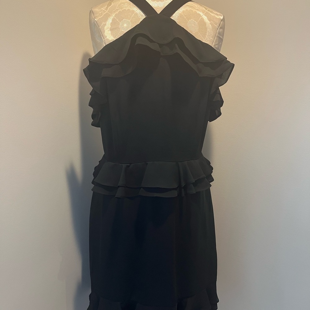 Black Ruffle Halter Dress